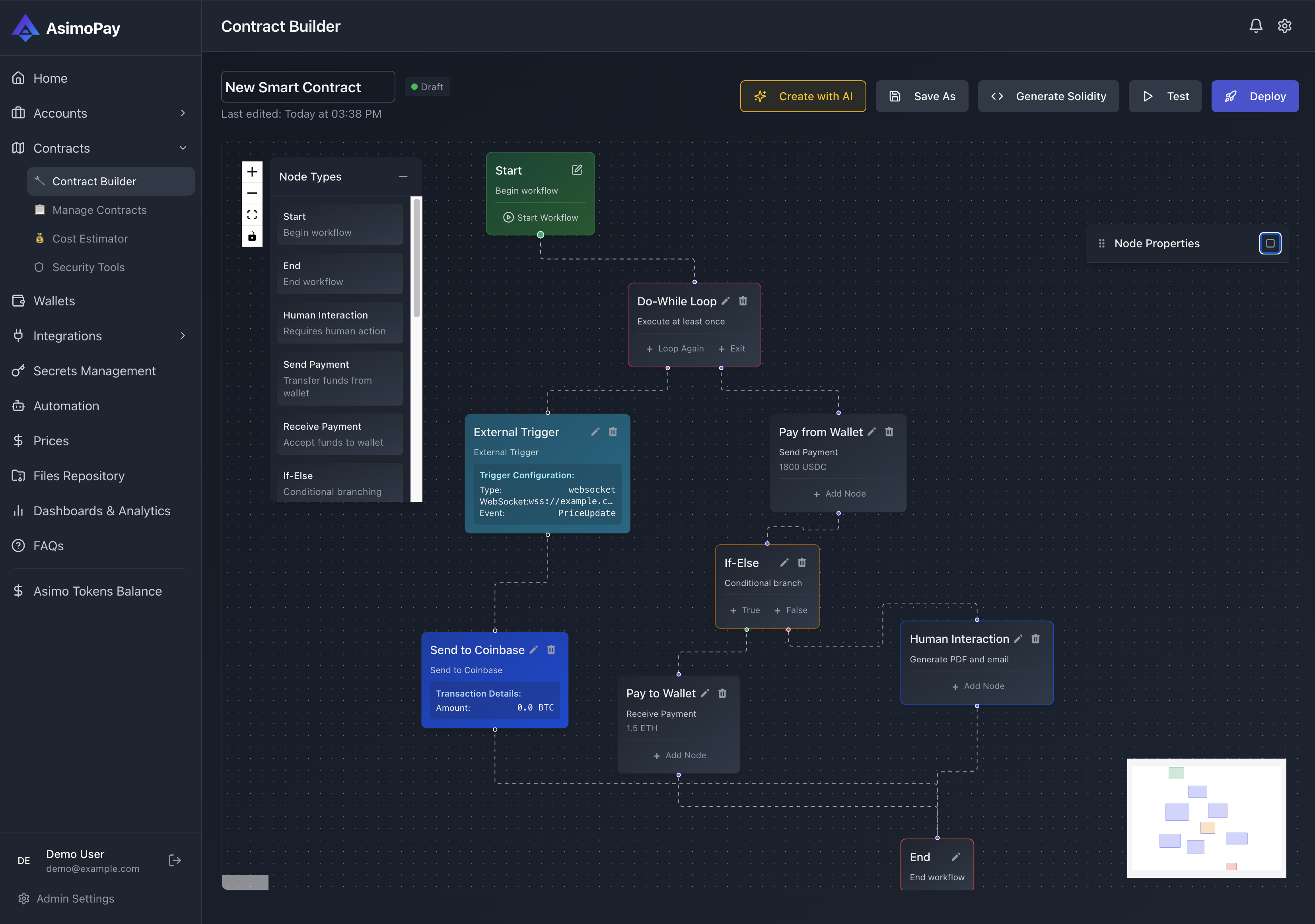 AsimoPay - Smart Contract Platform for Enterprises